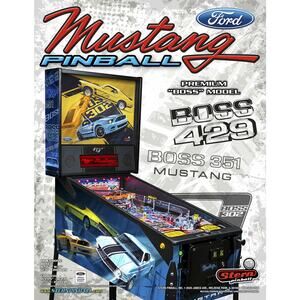MUSTANG PREMIUM BOSS 429 Original Game Pinball Machine Flyer Auto Race Unused